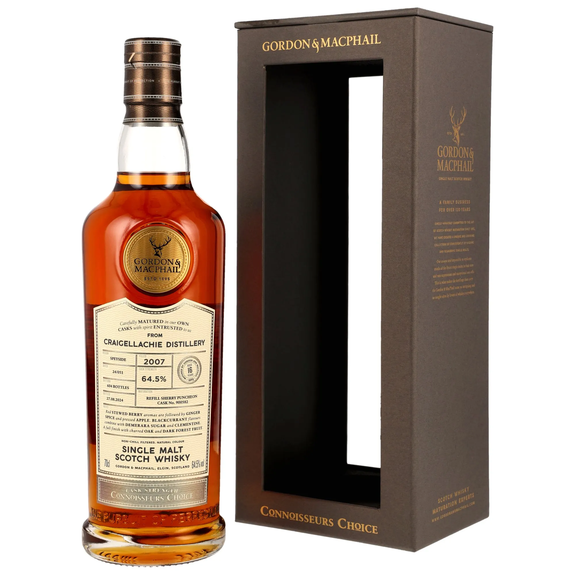 Craigellachie Connoisseurs Choice 16 Year Old, Sherry Hogshead Cask, Cask #900582, 2007, Gordon & MacPhail, 64.5%