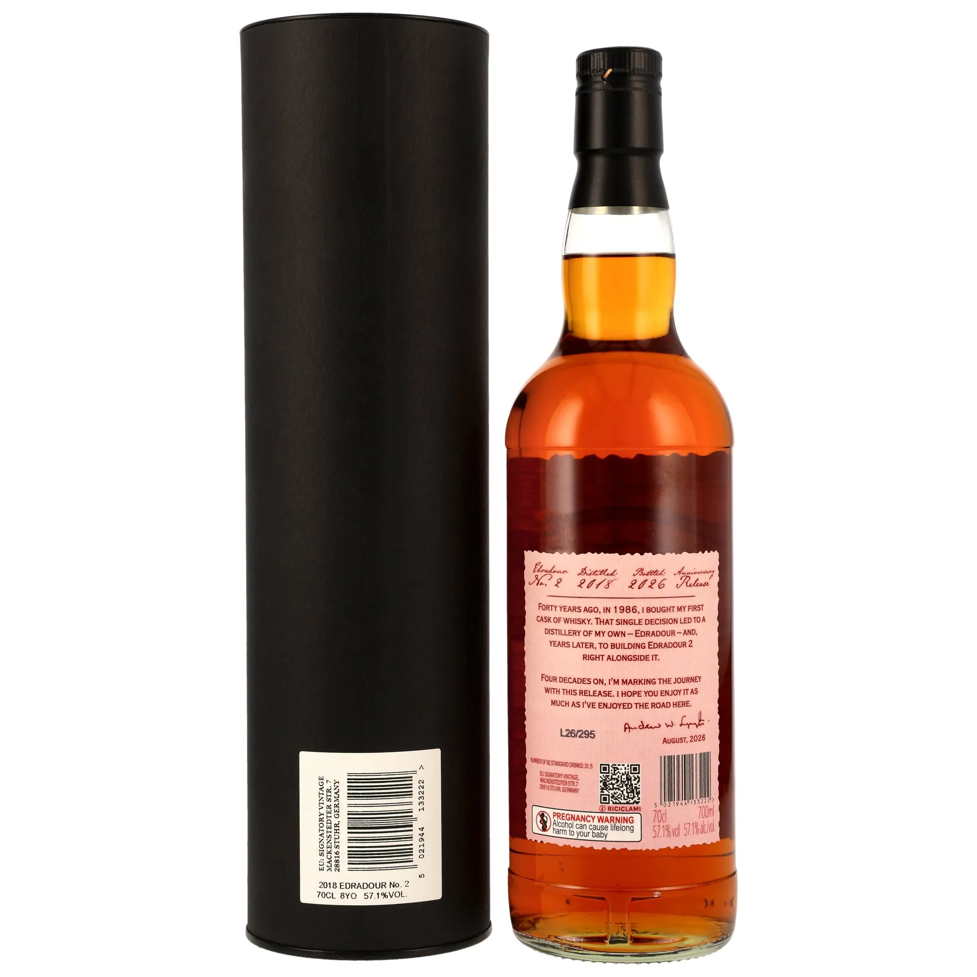 Edradour No. 2 - 8 year old - 1st-fill Châteauneuf-du-Pape Hogsheads - Anniversary Release