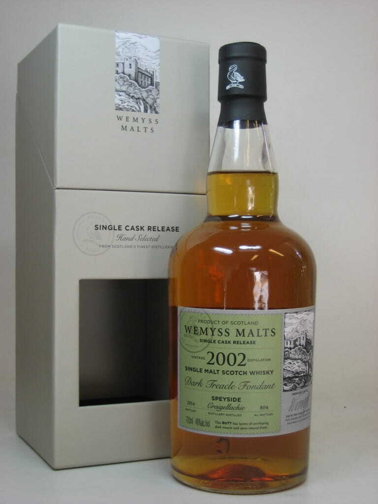 "Dark Treacle Fondant" 2002/2014 Single Cask Craigellachie Wemyss Malts 46%vol. 0,7l