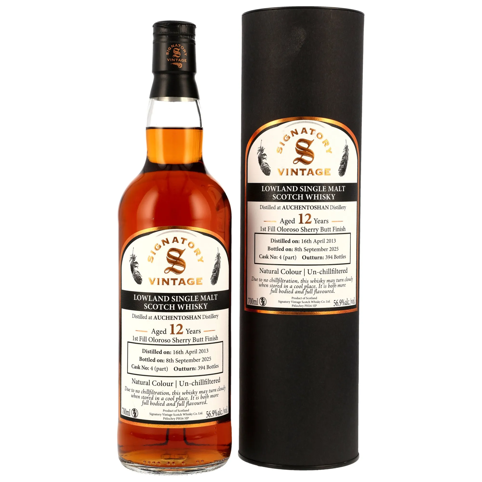 Auchentoshan 2013/2025 - 12 Jahre - 1st Fill Oloroso Sherry Cask Finish #4 - Signatory