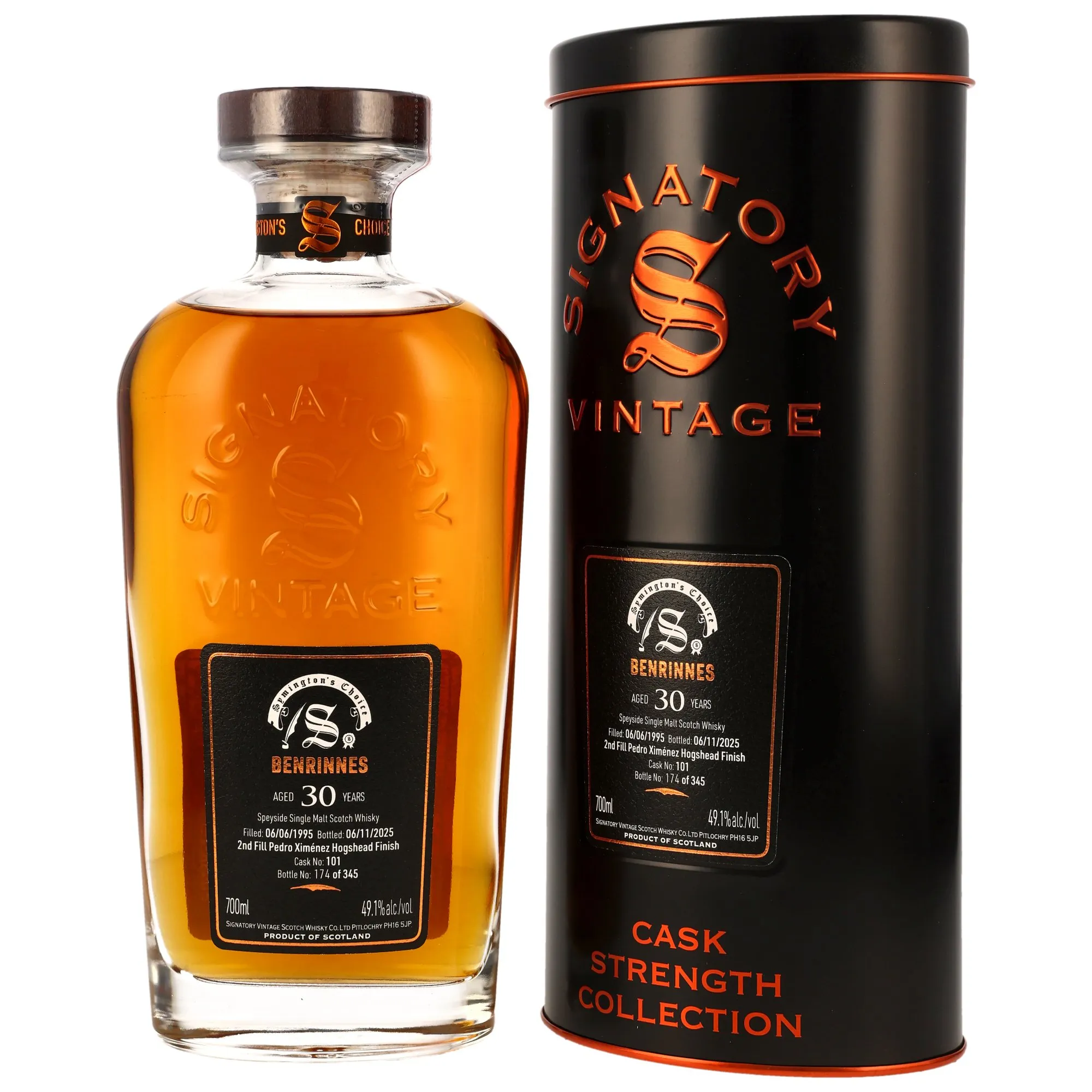 Benrinnes 1995/2025 - 30 Year Old - 2nd Fill PX Cask Finish #101 - Signatory Symingtons Choice
