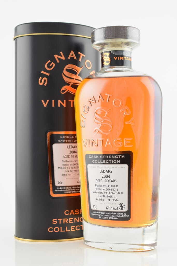 Ledaig 10 Year Old 2004/2015 Signatory Cask Strength Coll. 61.4% vol. 0,7l Ledaig 10 Year Old 2004/2015 Signatory Cask Strength Coll. 61.4% vol. 0,7l