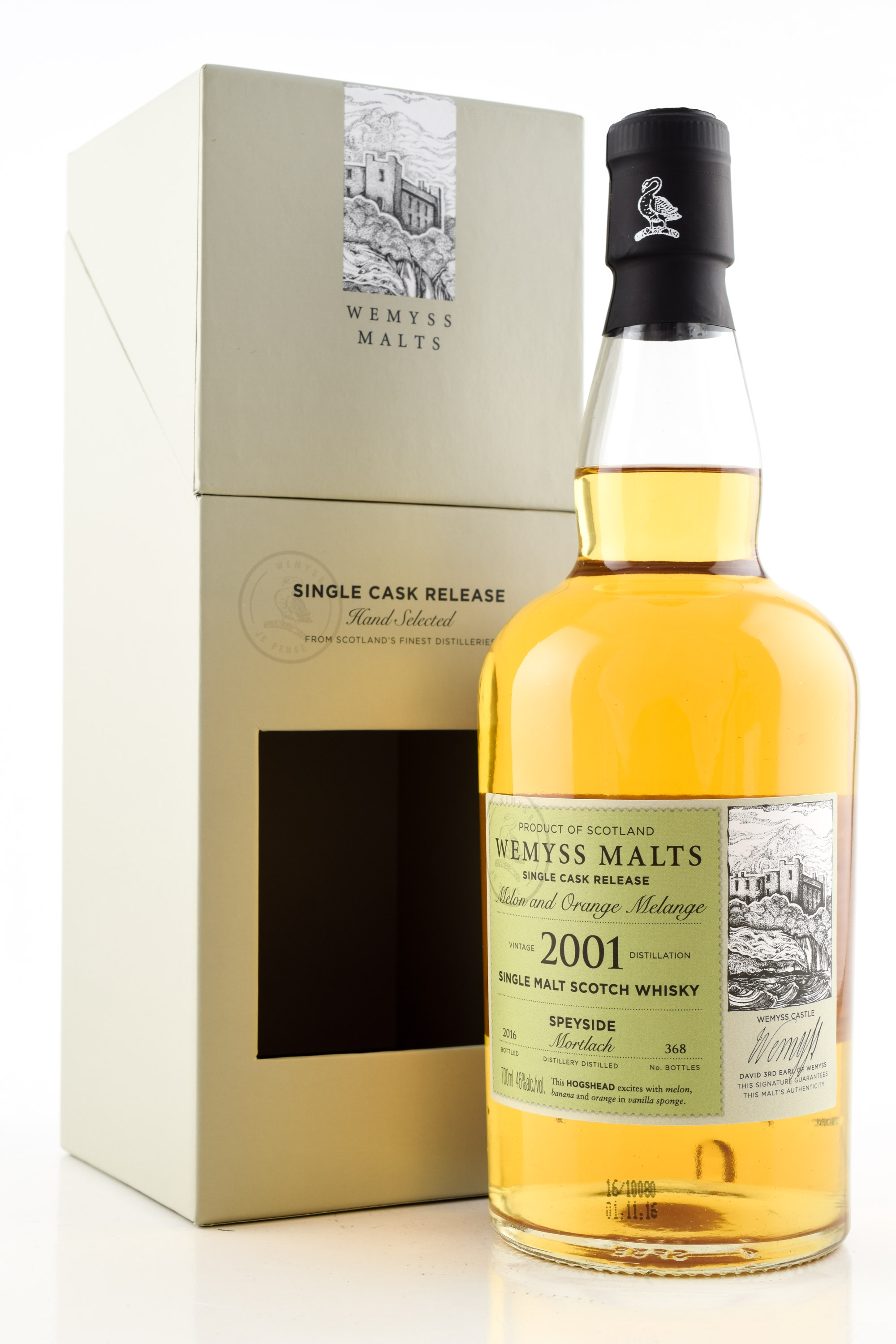 "Melon and Orange Melange" 2001/2016 Single Hogshead Mortlach Wemyss Malts 46% vol. 0,7l