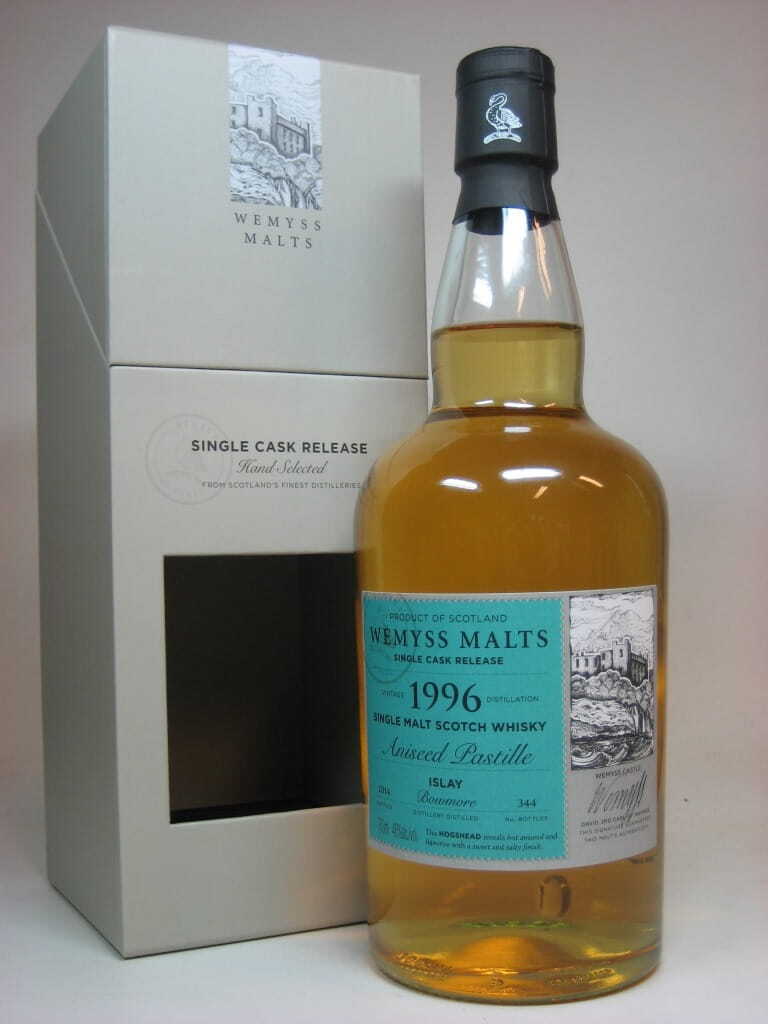 "Aniseed Pastille" 1996/2014 Single Cask Bowmore Wemyss Malts 46%vol. 0,7l "Aniseed Pastille" 1996/2014 Single Cask Bowmore Wemyss Malts 46%vol. 0,7l