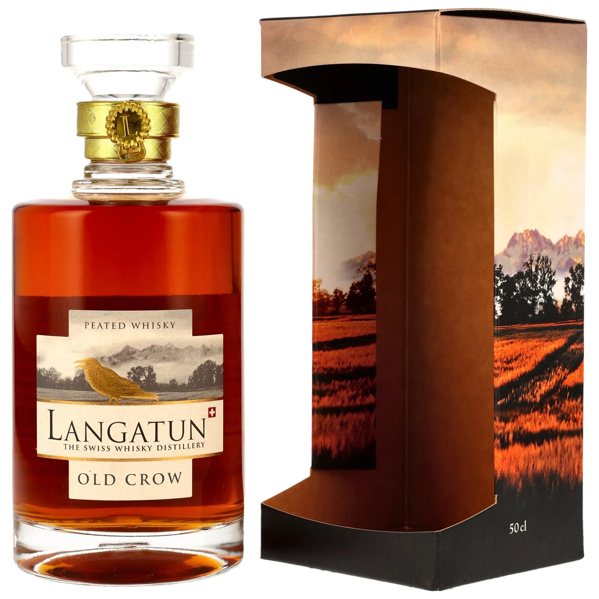 Langatun Old Crow Peated Whisky, Red Wine Cask, Batch No. 437/02/25, 46%