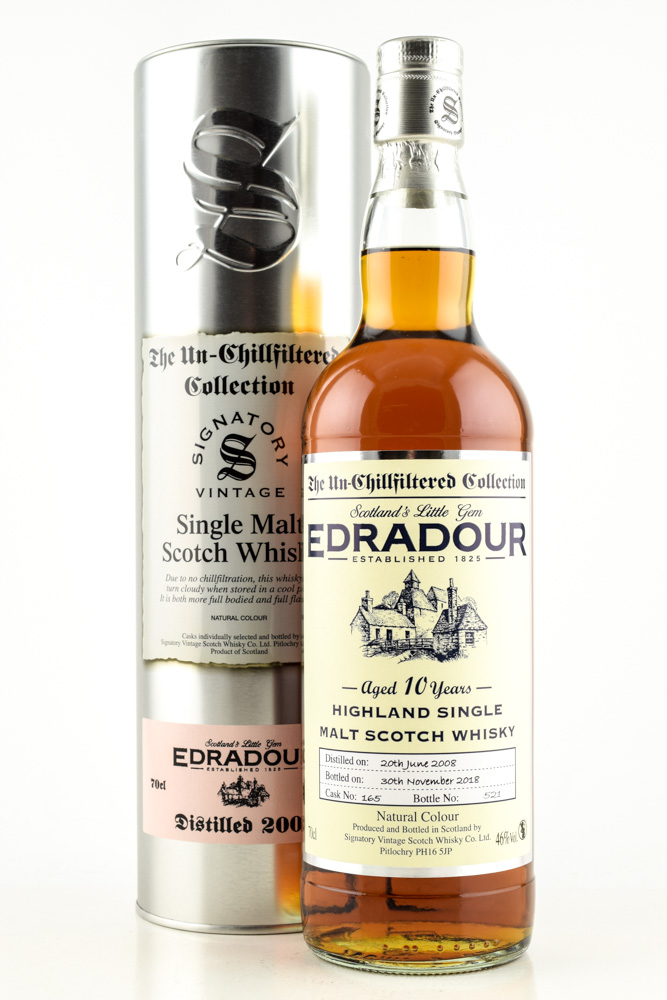 Edradour 10 Year Old 2008/2018 Single Cask # 165 Signatory 46% vol. 0,7l Edradour 10 Year Old 2008/2018 Single Cask # 165 Signatory 46% vol. 0,7l