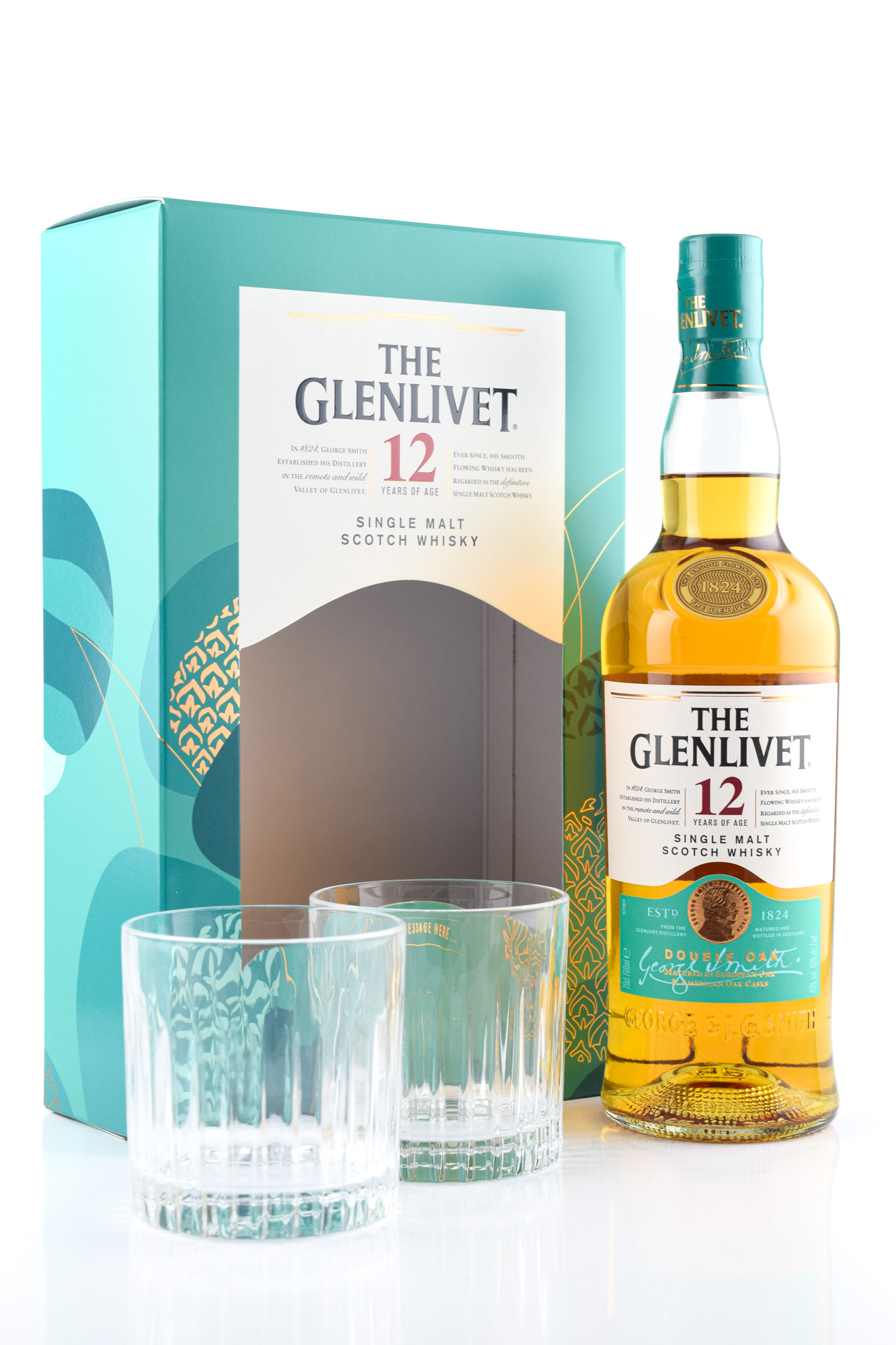 Glenlivet 12 Year Old 40% vol. 0.7l with 2 glasses Glenlivet 12 Year Old 40% vol. 0.7l with 2 glasses