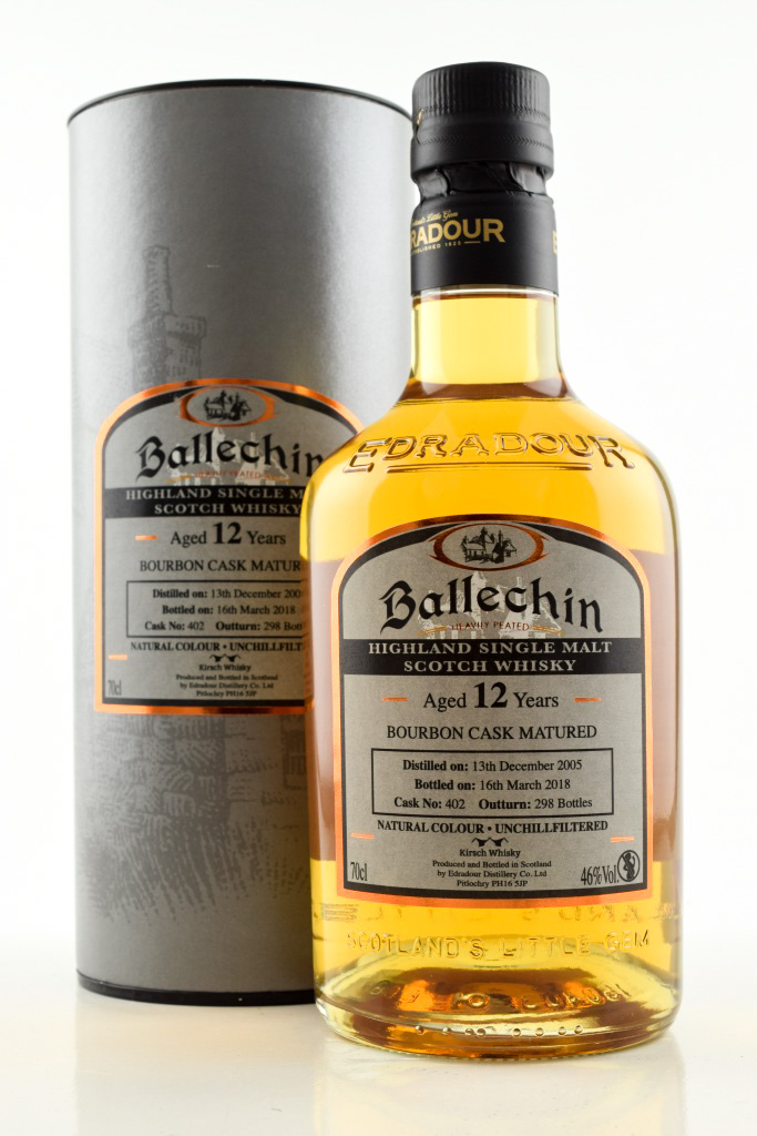 Ballechin 12 Year Old Bourbon Cask Matured 46% vol. 0,7l
