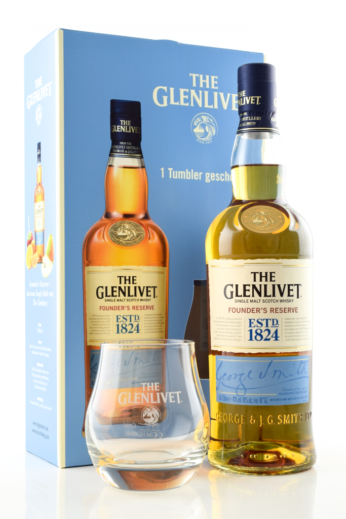 * Glenlivet Founder's Reserve 40% vol. 0,7l glass - damaged Gift Pack