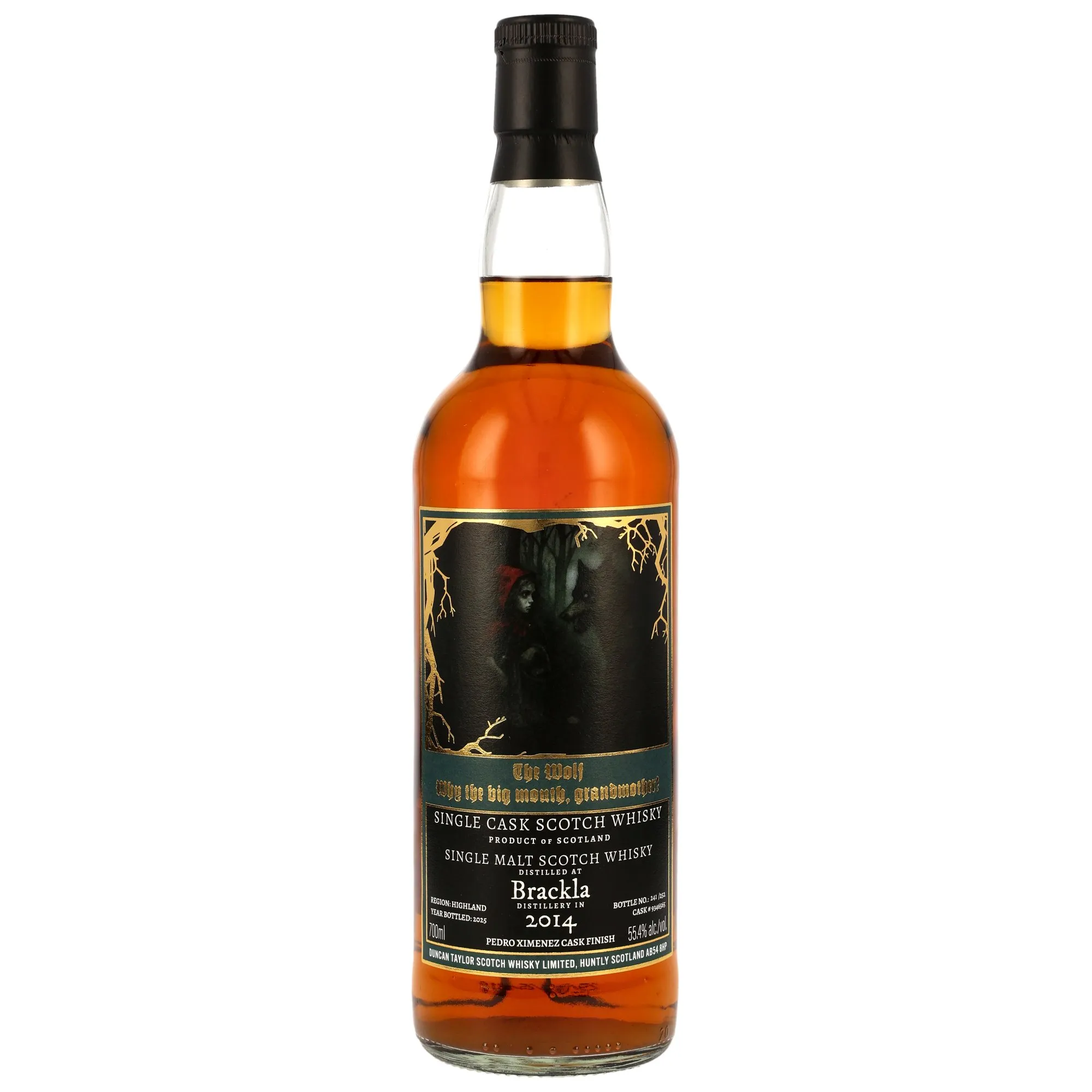 Brackla Fairytale Series - The Wolf 11 Year Old, Pedro Ximenez Cask, Cask #9346565, 2014, Duncan Taylor, 55.4%