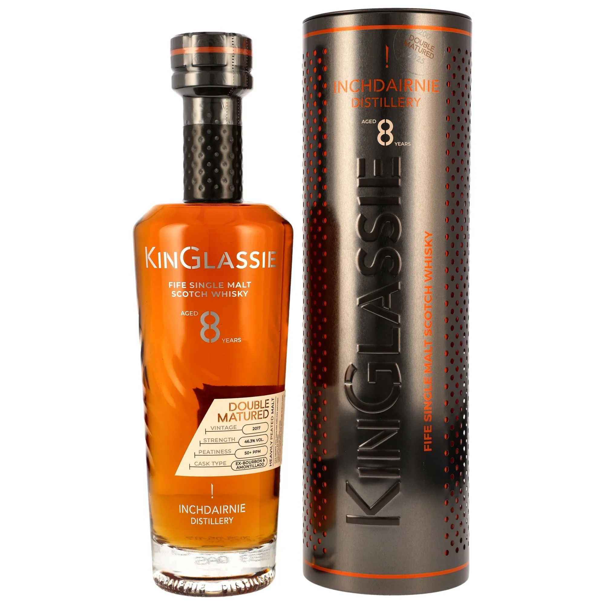 InchDairnie KinGlassie 2017/2025 - 8 Year Old - Single Malt Double Matured Ex-Bourbon & Amontillado Sherry Casks