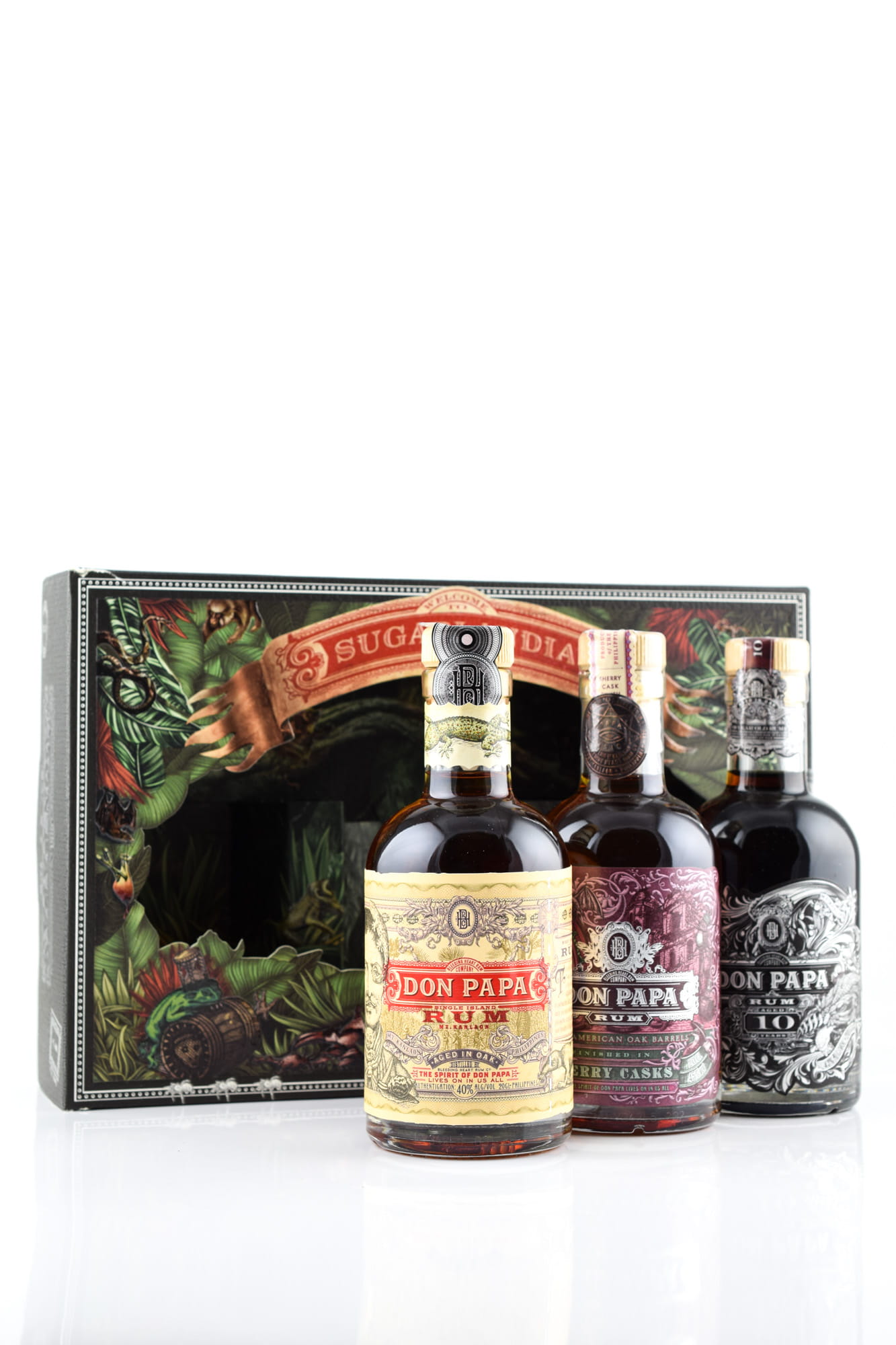 Don Papa Sugarlandia - Tasting-Set 40/43/45%vol. 3x 0,2l Don Papa Sugarlandia - Tasting-Set 40/43/45%vol. 3x 0,2l