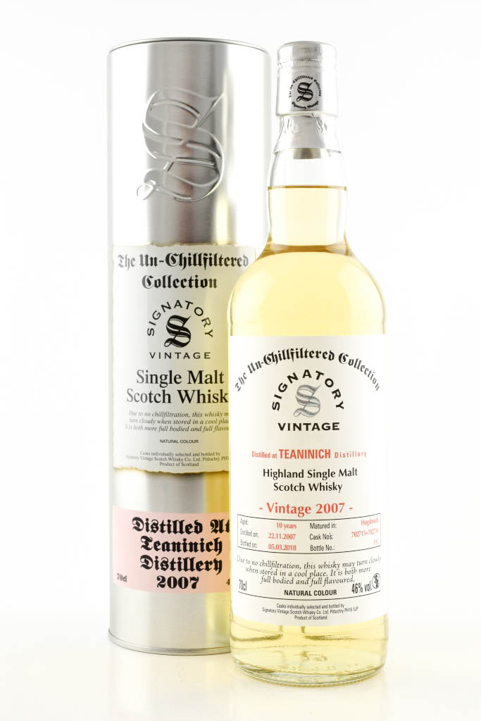 Teaninich 10 Year Old 2007/2018 hogsheads # 702715 & # 702 716 Un-chillfiltered Signatory 46% vol. 0,7l