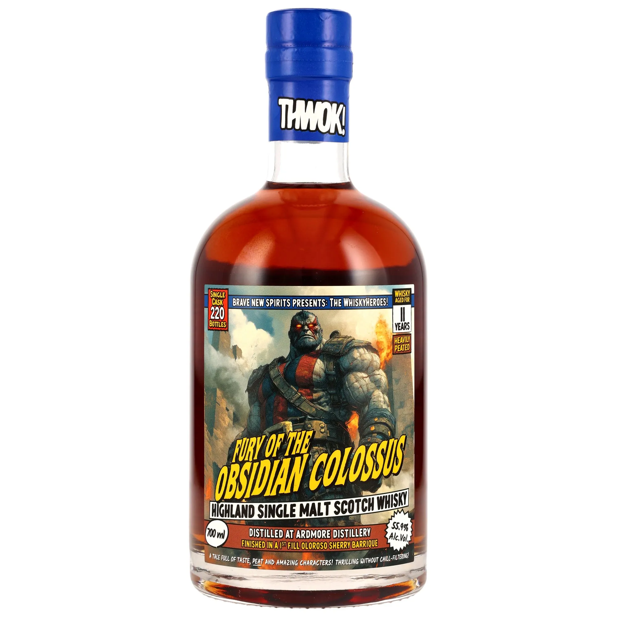 Ardmore Whiskyheroes: Fury of the Obsidian Colossus 11 Year Old, Oloroso Sherry Barrique Cask, 2014, Brave New Spirits, 55.9%