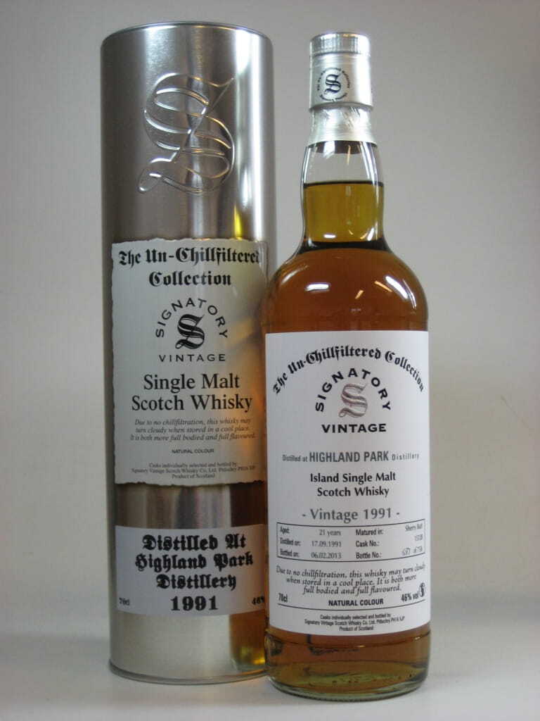 Highland Park 21 Jahre 1991/2013 Sherry Butt Un-Chillfiltered Signatory 46%vol. 0,7l