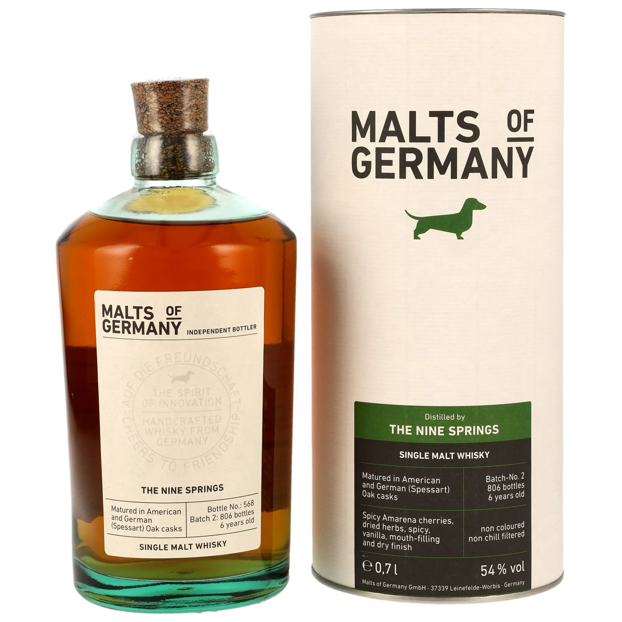 The Nine Springs 6 Year Old Batch #2 - American and German(Spessart) Casks - Malts of Germany