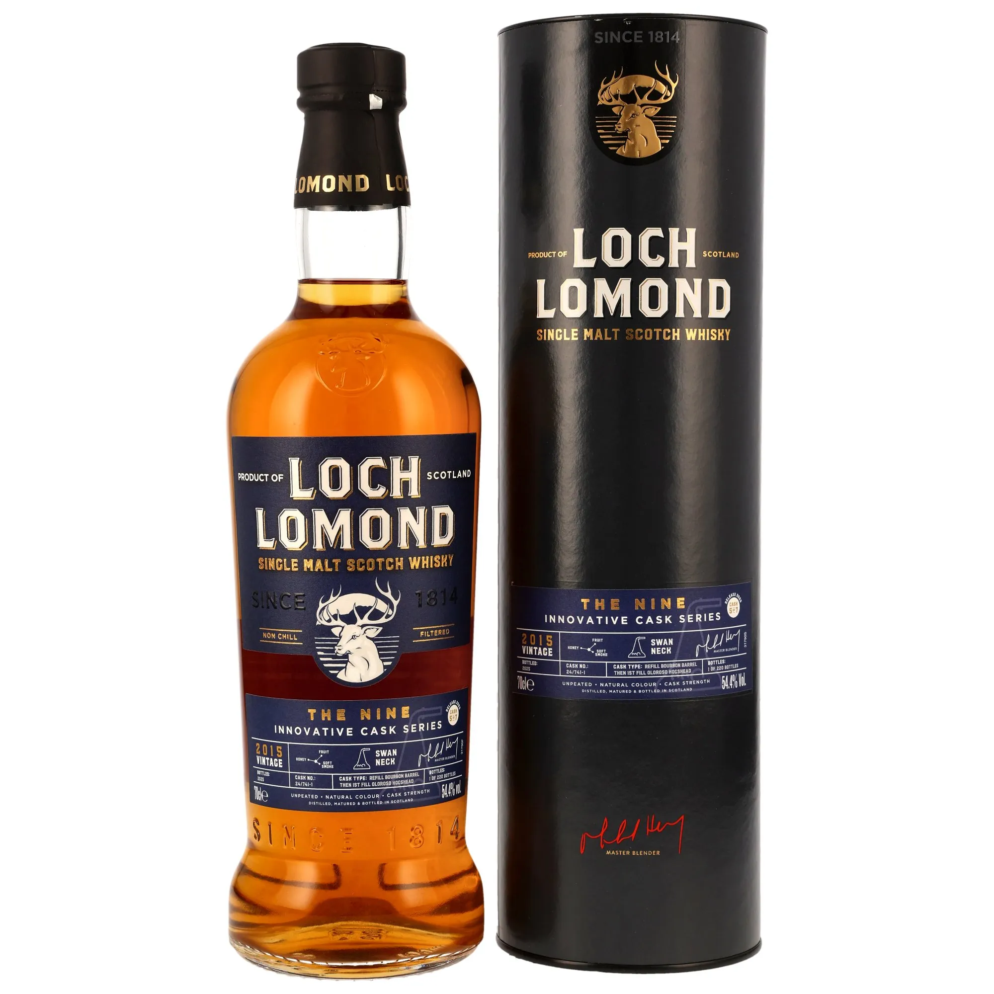 Loch Lomond The Nine Innovative Cask Series 10 Year Old, Refill Bourbon Barrel & 1st Fill Oloroso Hogshead Cask, Cask #24/741-1, 2025, 54.4%