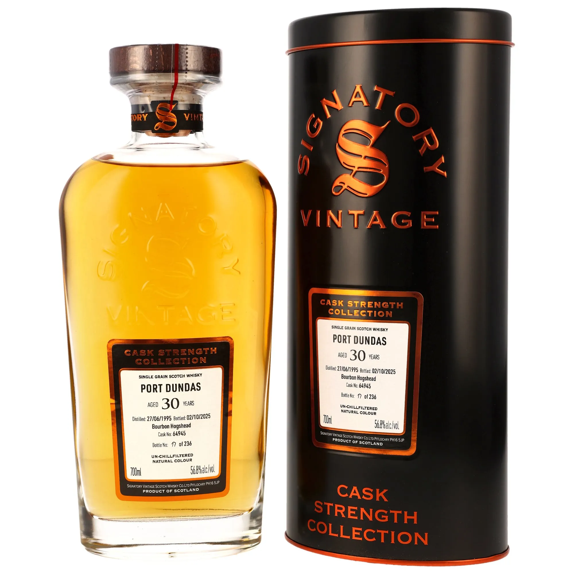 Port Dundas 1995/2025 - 30 Jahre - Bourbon Hogshead #64945 - Sig CS