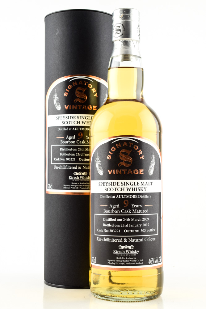 Aultmore nine Year Old 2009/2019 Bourbon Cask # 303221 Vintage Signatory 46% vol. 0,7l