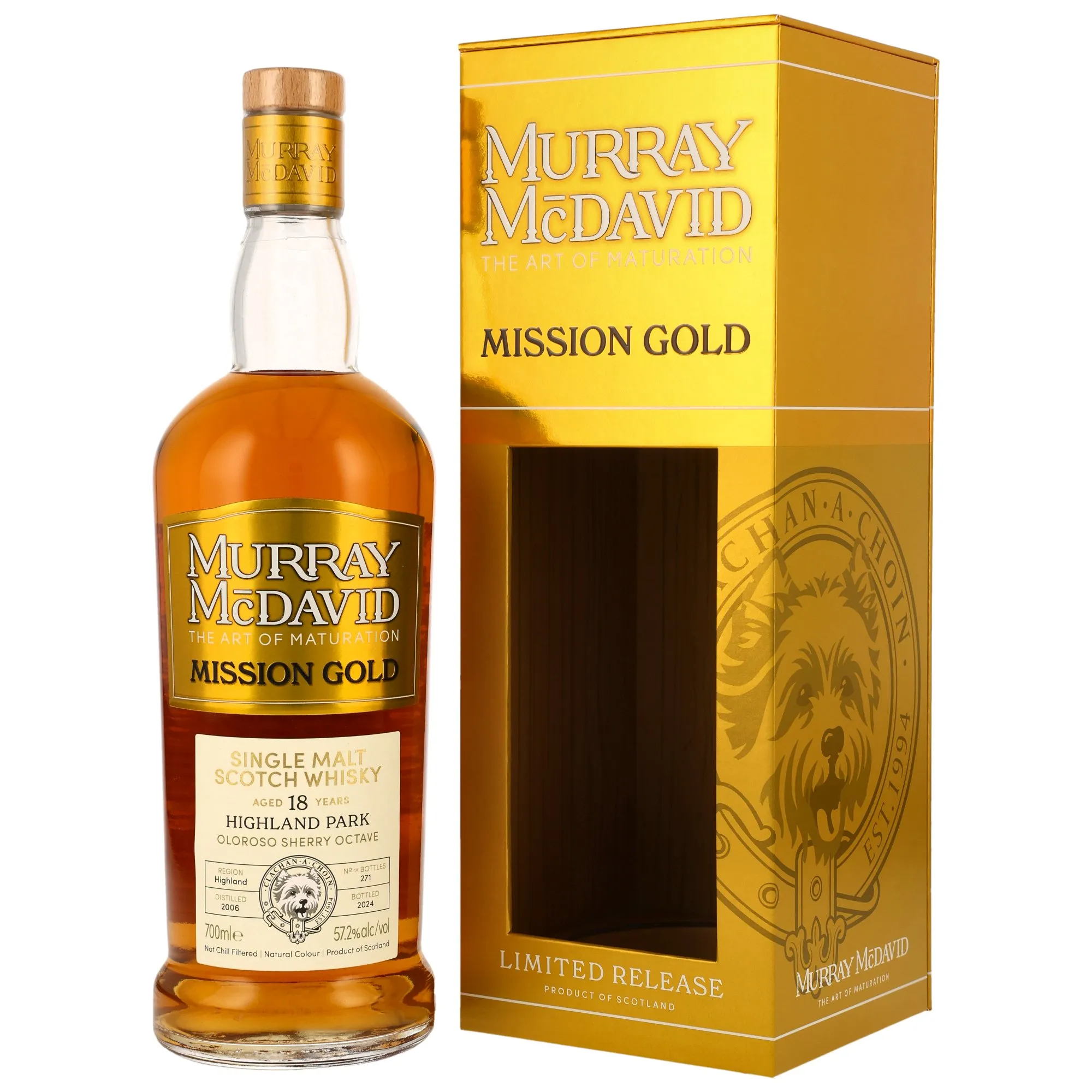 Highland Park Mission Gold 18 Year Old, Oloroso Sherry Cask, Cask #271, 2006, Murray McDavid, 57.2%