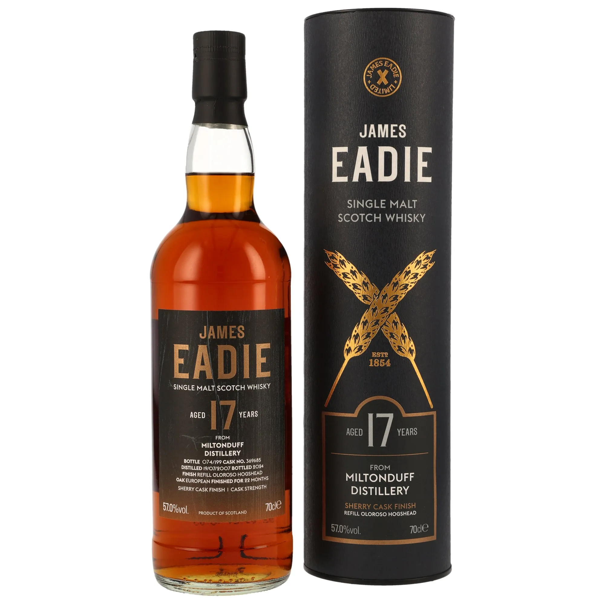 Miltonduff 2007/2024 - 17 Year Old - Refill Oloroso Hogshead #369685 - James Eadie