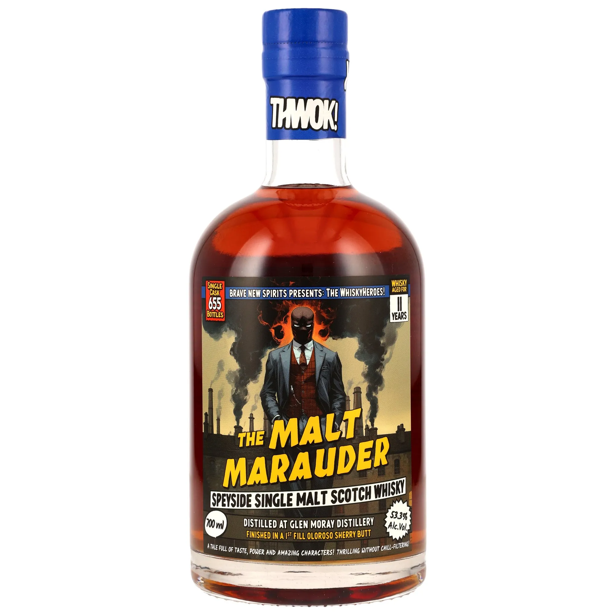 Glen Moray Whiskyheroes: The Malt Marauder 11 Year Old, Oloroso Sherry Cask, Brave New Spirits, 53.3%