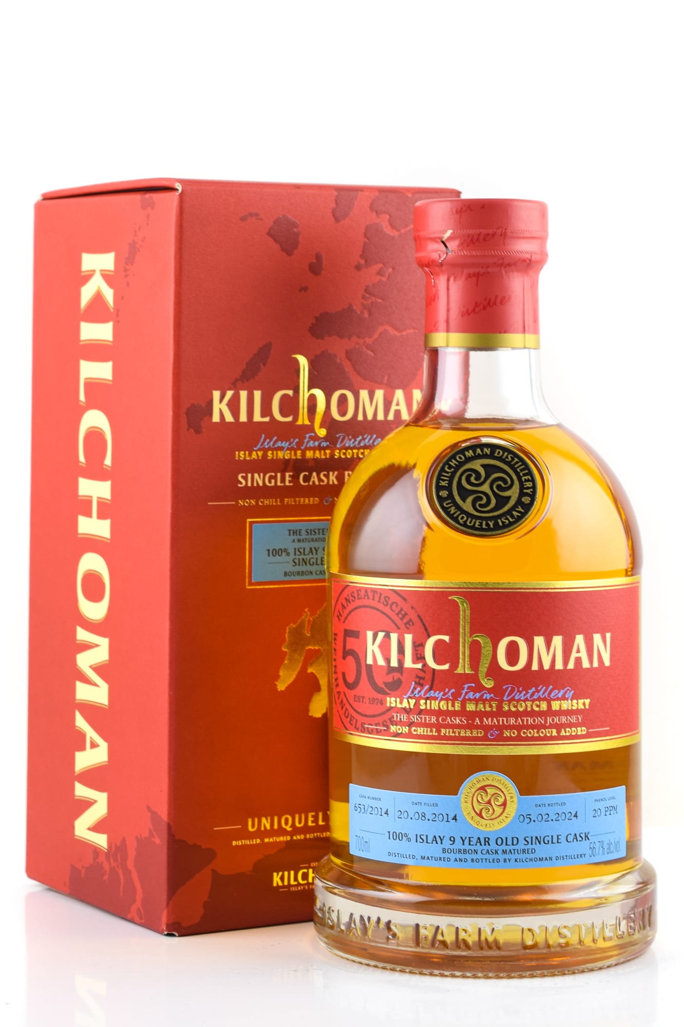 Kilchoman Vintage 2014 100% Islay Bourbon Cask #653/2014 The Sister Casks