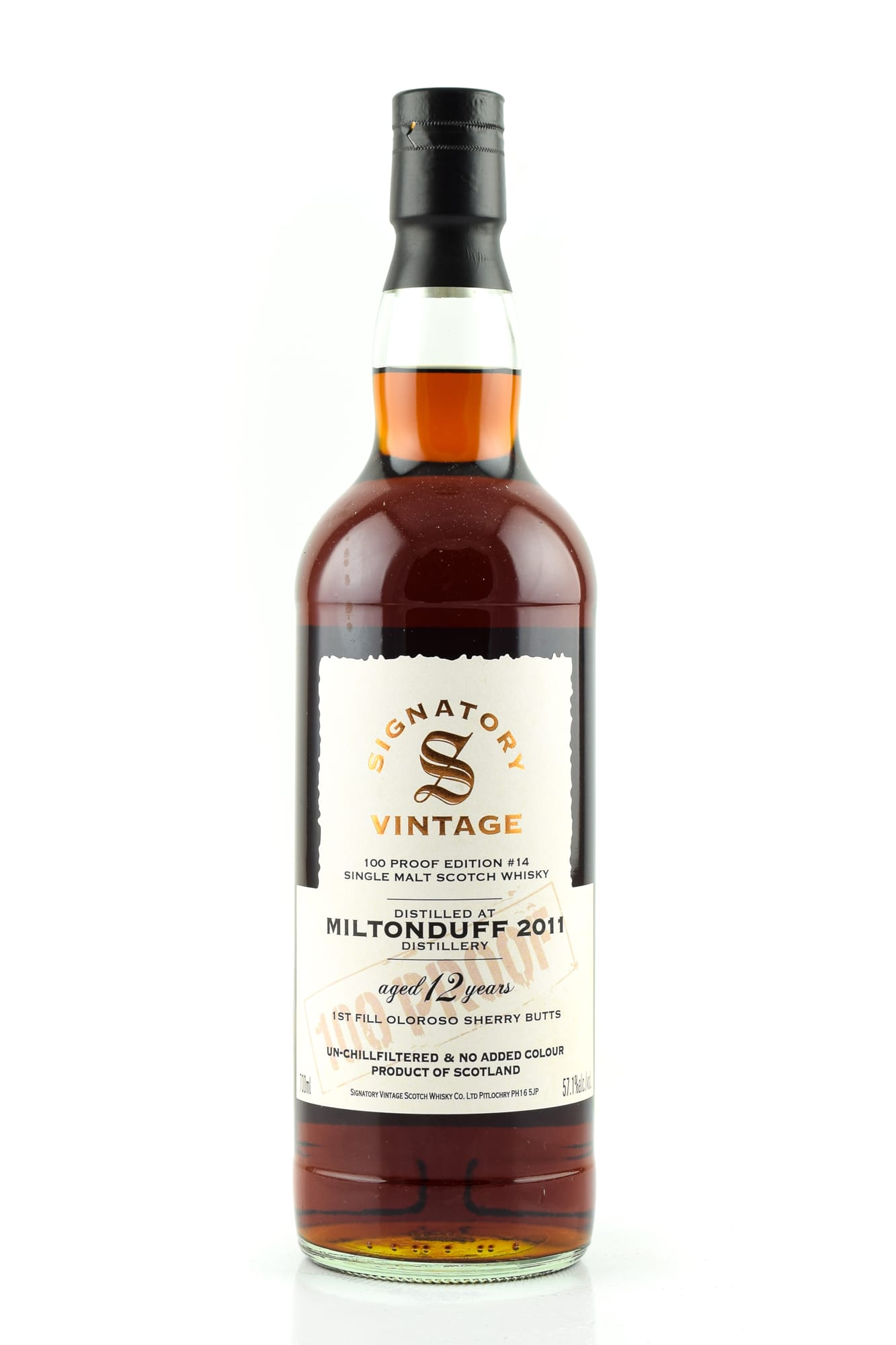 Miltonduff 2011 100 Proof Edition #14 Signatory Vintage Miltonduff 2011 100 Proof Edition #14 Signatory Vintage