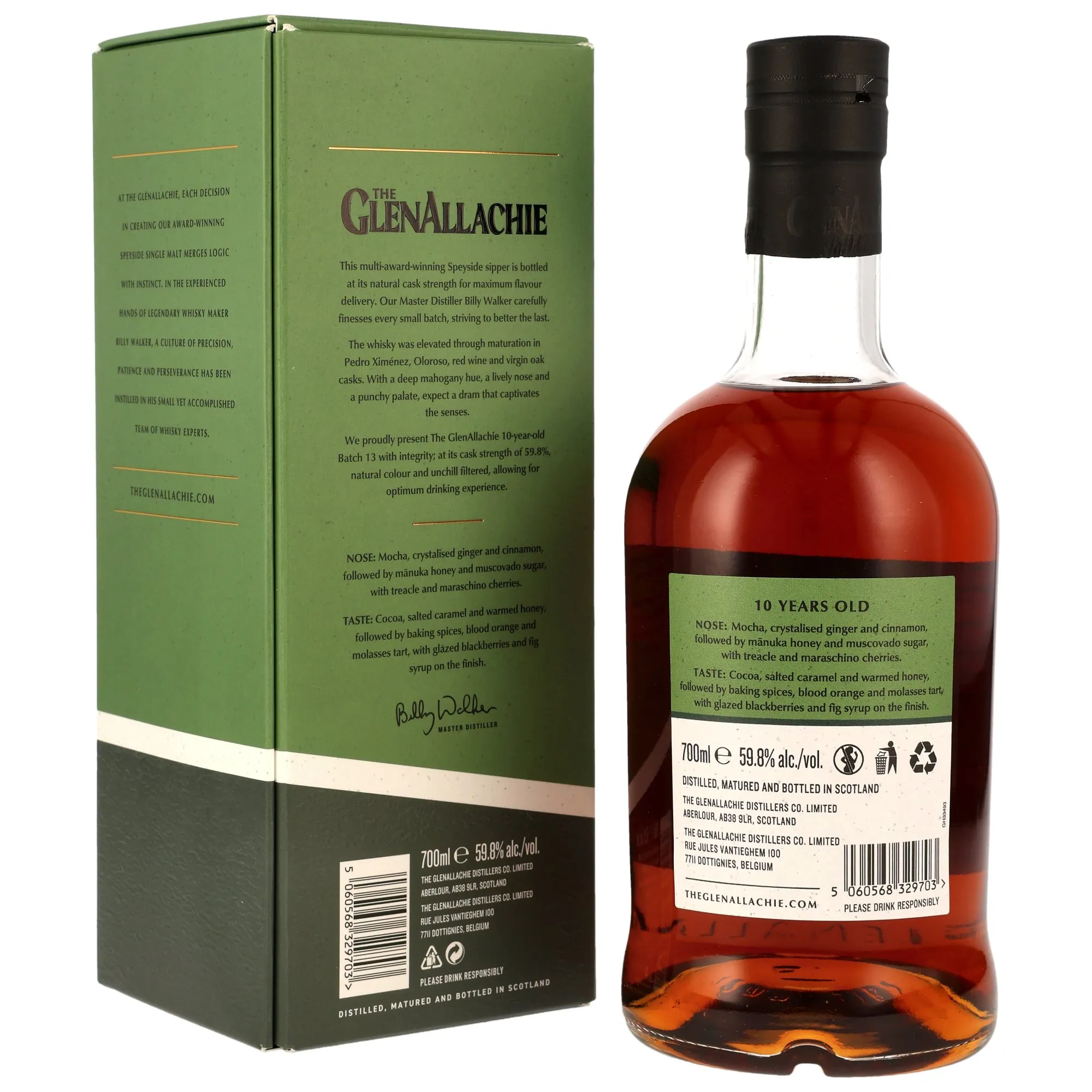 GlenAllachie 10 Jahre - Batch 13 - Cask Strength - PX Sherry, Oloroso Sherry, Red Wine & Virgin Oak Casks