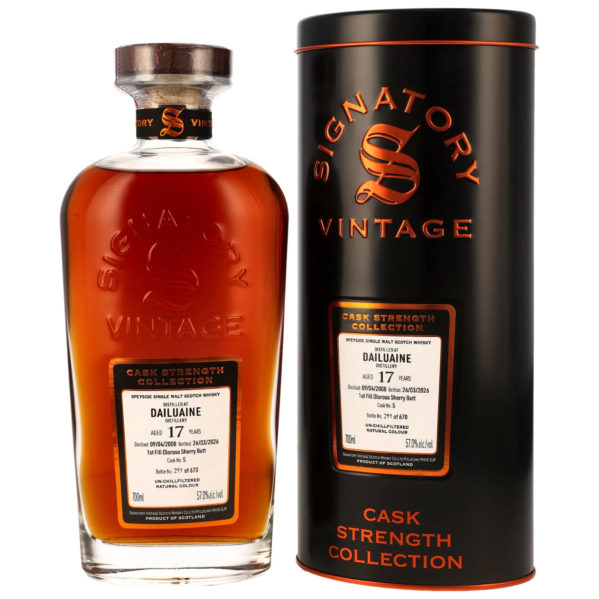 Dailuaine 2008/2026 - 17 Year Old - 1st Fill Oloroso Sherry Butt #5 - Sig CS