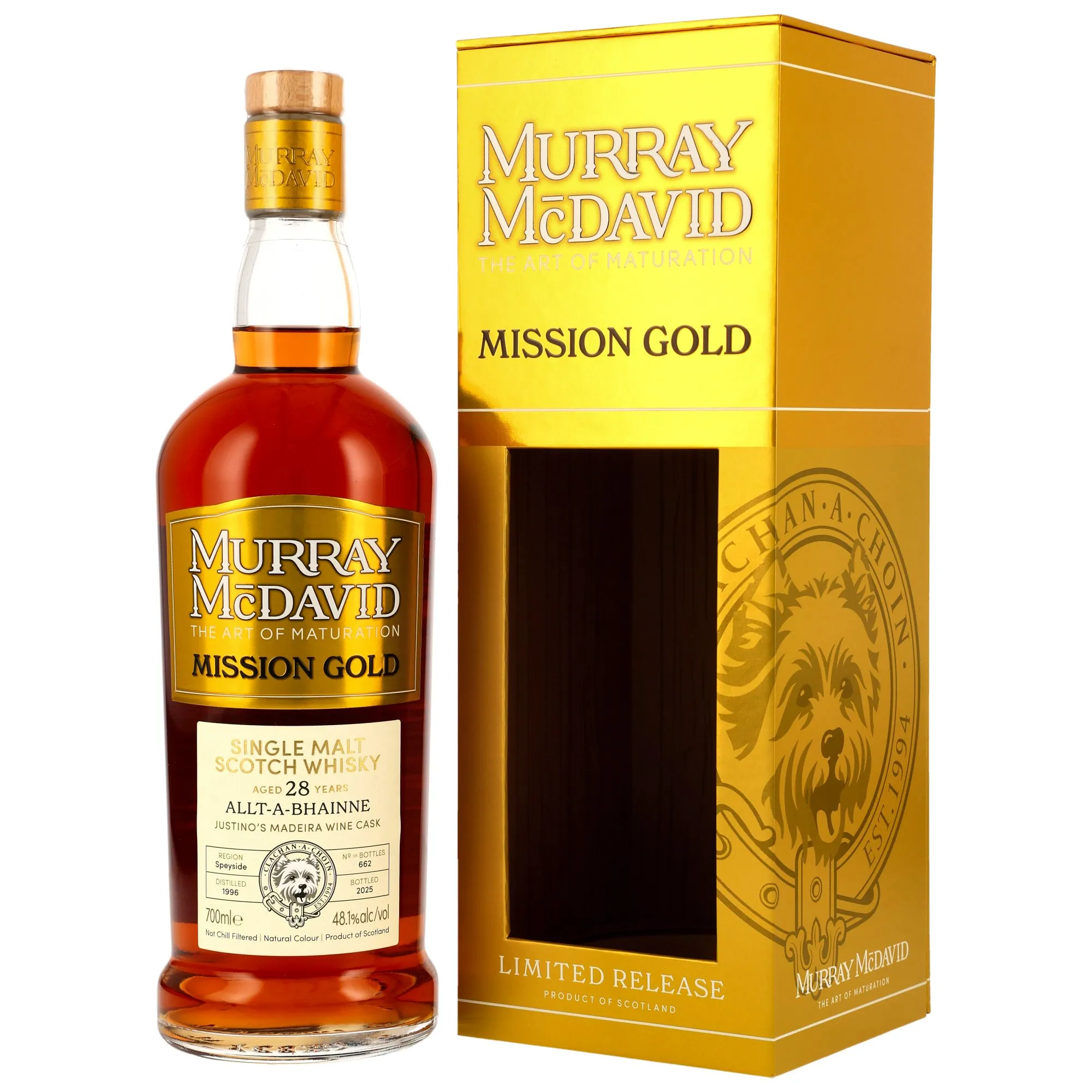 Allt-a-Bhainne Mission Gold 28 Year Old, American Oak & Justino's Madeira Wine Cask Finish, 1996, Murray McDavid, 48.1%
