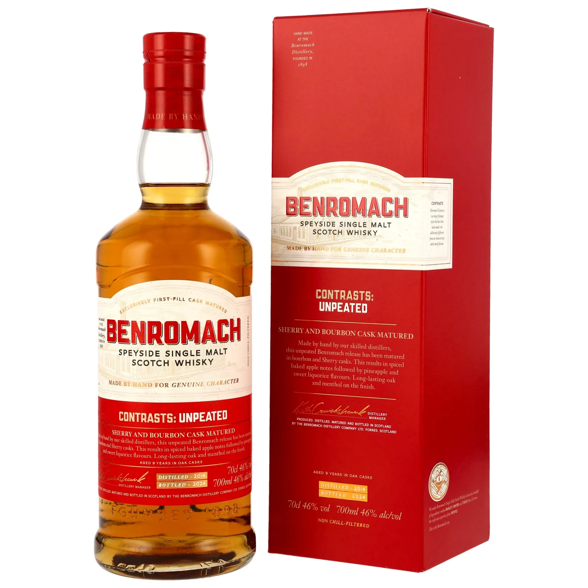 Benromach Contrasts: Unpeated – 2014/2024 – Sherry & Bourbon Cask