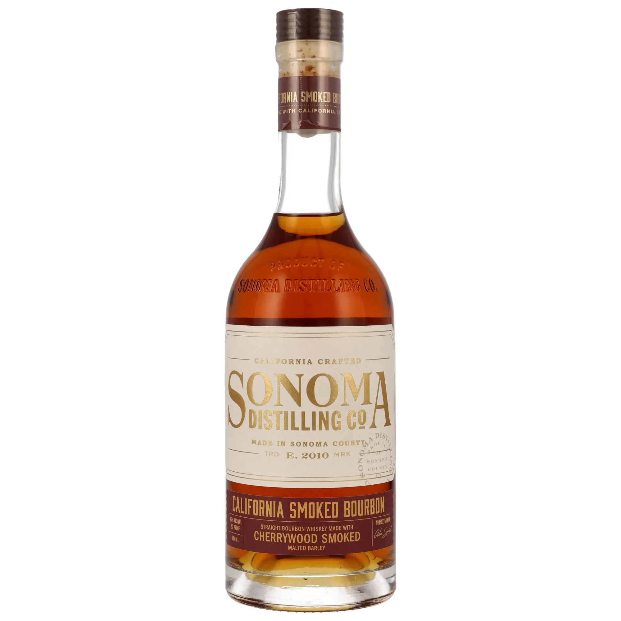 Sonoma Distilling Co. California Bourbon 3 Year Old, New American Oak Cask, Batch No. 2023, 2023, 46%