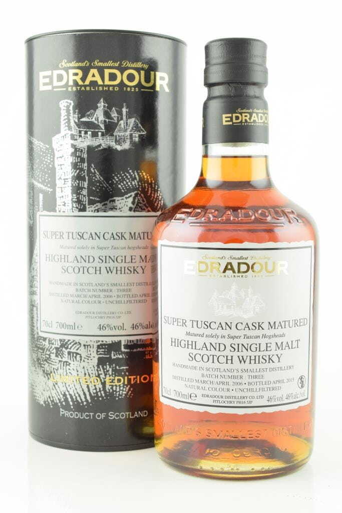 Edradour 2006/2015 Super Tuscan Cask Matured Batch # 3 46% vol. 0,7l Edradour 2006/2015 Super Tuscan Cask Matured Batch # 3 46% vol. 0,7l