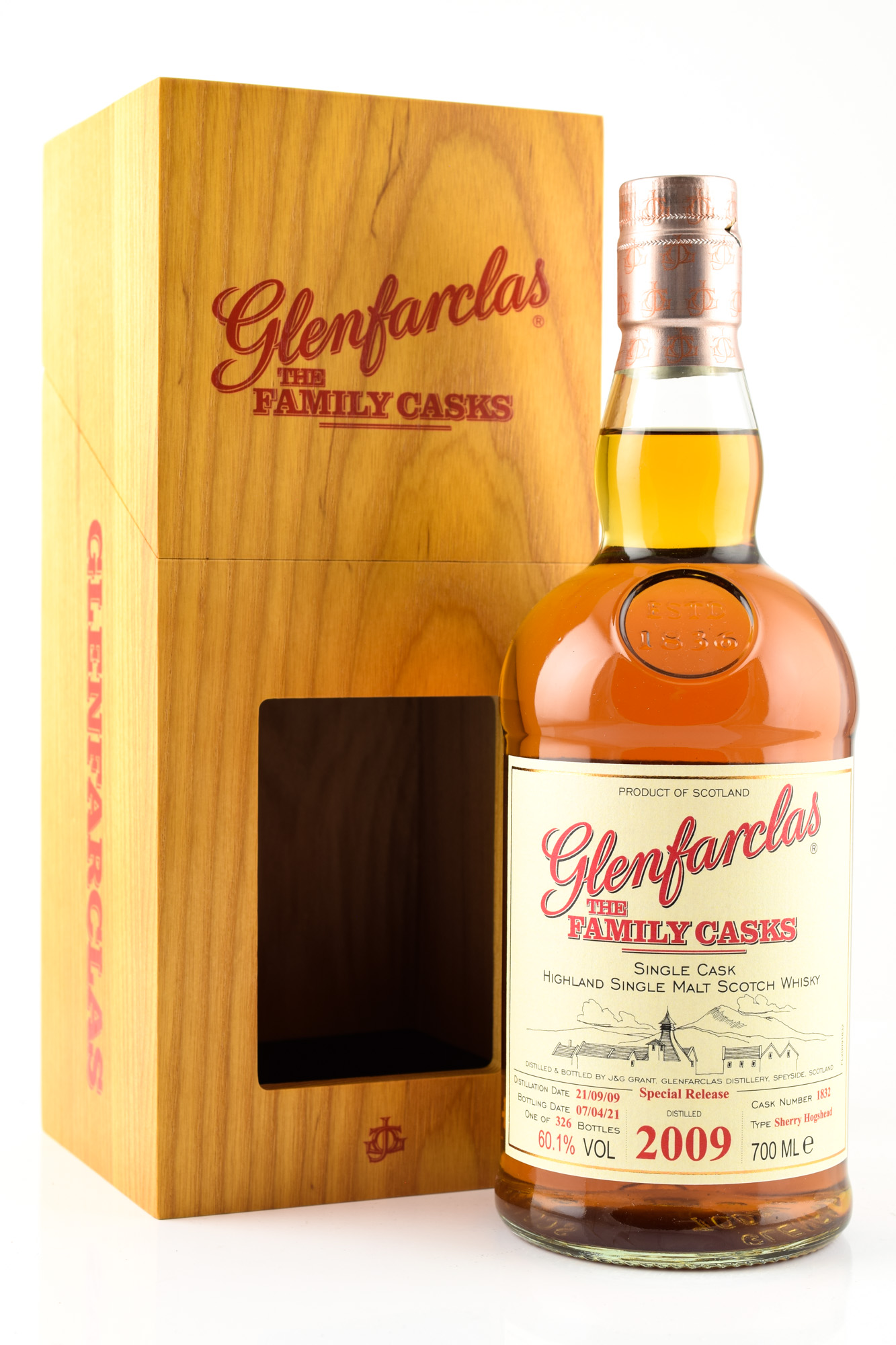 Glenfarclas 2009/2021 The Family Casks 1st-fill Oloroso Sherry Hogshead #1832 60,1%vol. 0,7l