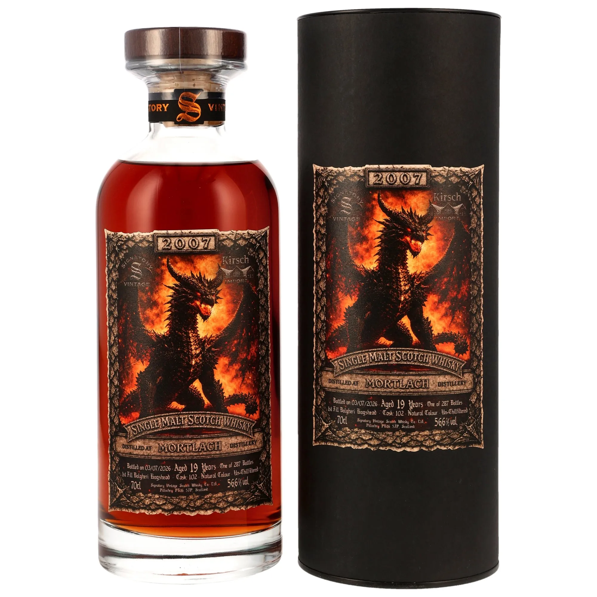 Mortlach 2007/2026 - 19 Year Old - 1st Fill Bolgheri Cask #102 - Sig - KIRSCH DRAGON