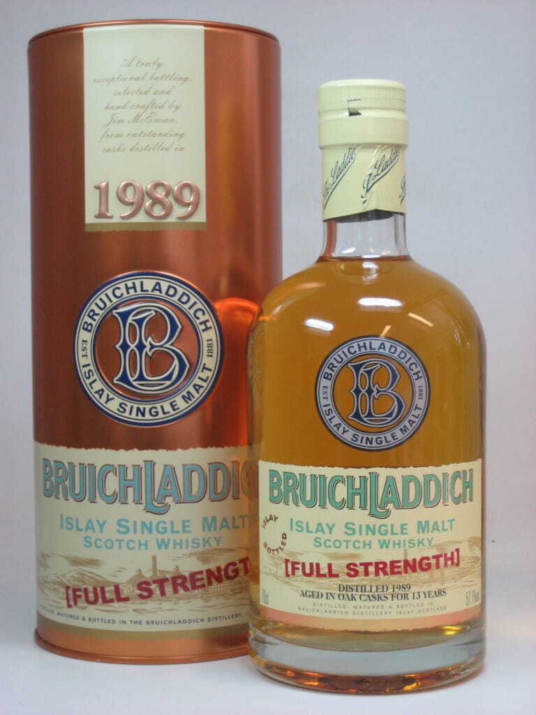 Bruichladdich 1989 Full Strength 57,1%vol. 0,7l - geprägte Schrift