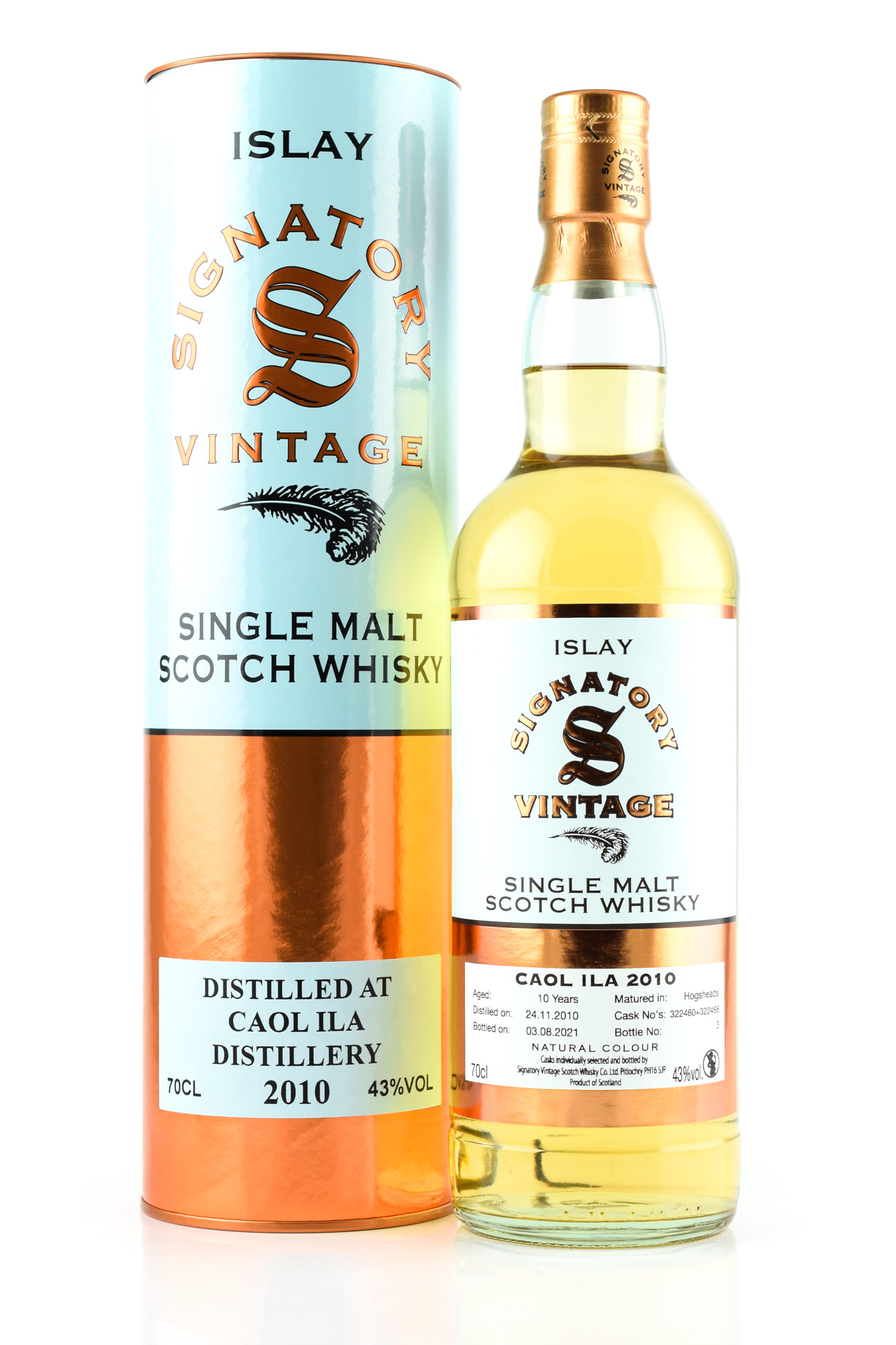 Caol Ila 10 year old 2010/2021 Hogsheads #322460 & #322468 Vintage Signatory 43%vol. 0,7l Caol Ila 10 year old 2010/2021 Hogsheads #322460 & #322468 Vintage Signatory 43%vol. 0,7l