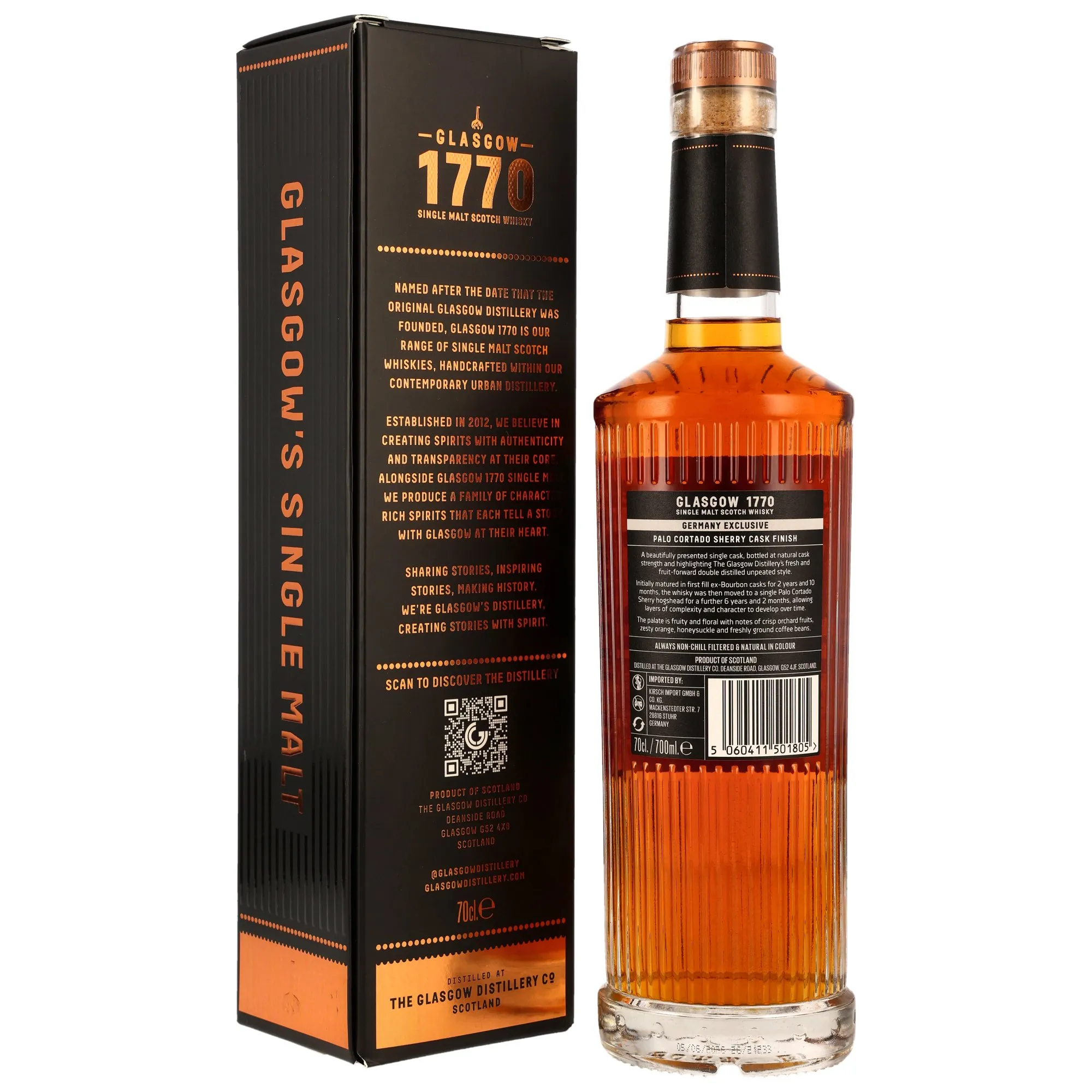 Glasgow 1770 - 2017/2026 - 9 Jahre - Palo Cortado Sherry Cask #17/228 - Kirsch 50th Anniversary