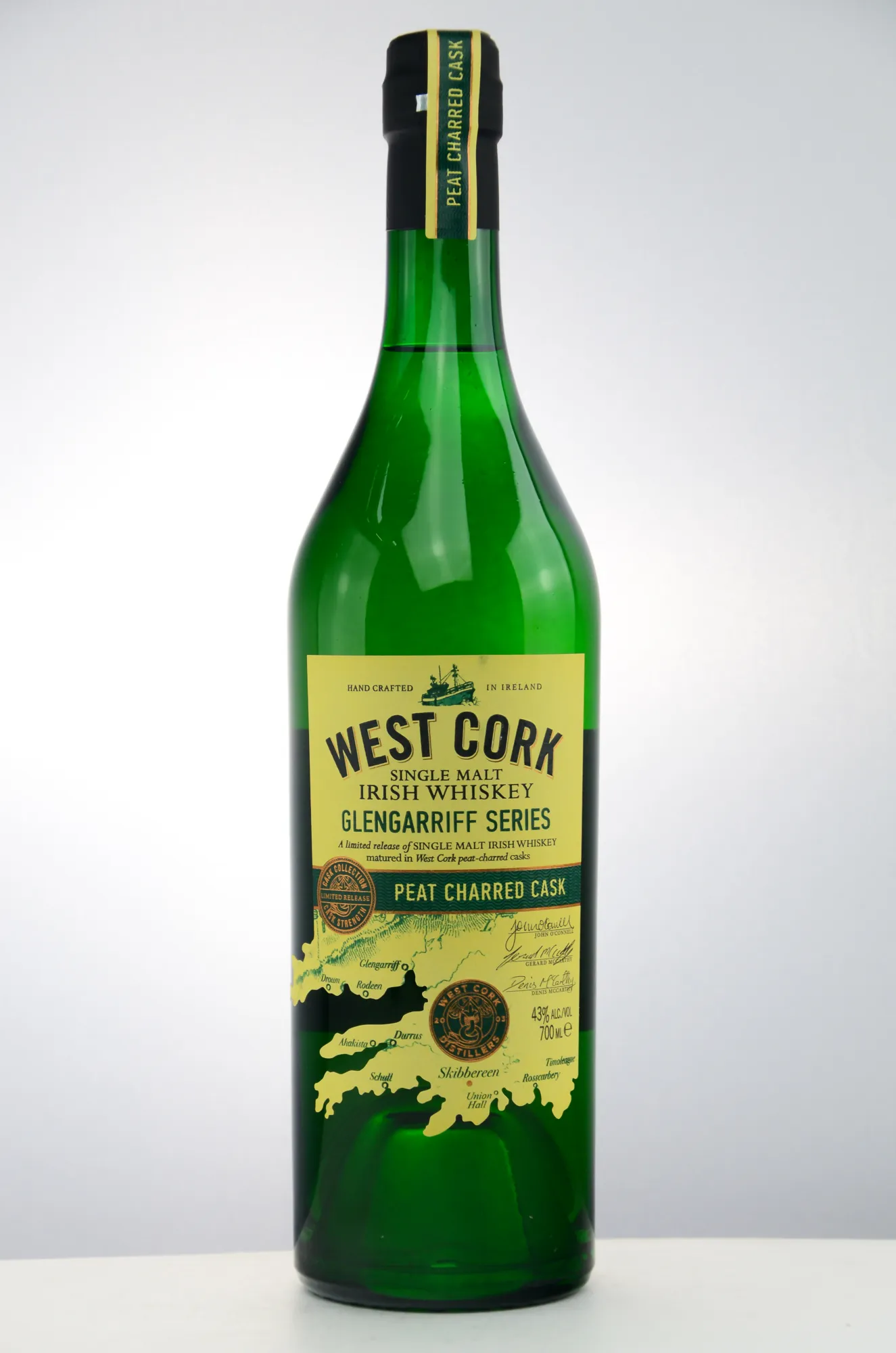 West Cork Glengarriff Peat Charred Cask, Sherry & Peat Charred Cask, 2017, 43%