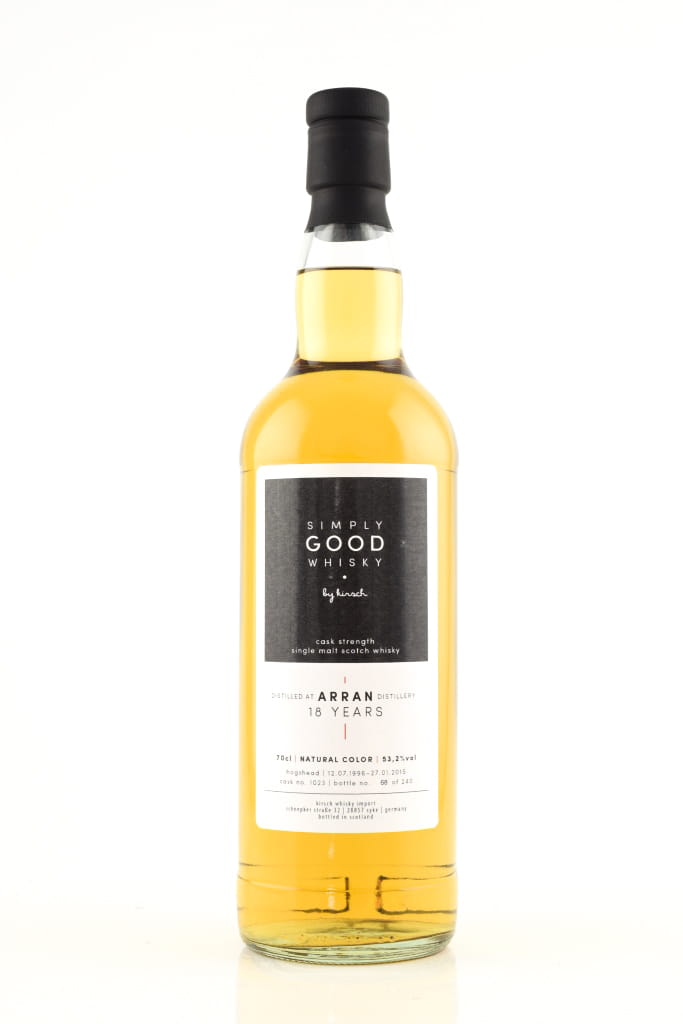 Arran 18 Year Old Hogshead 1996/2015 Simply Good Whiskey by cherry 53.2% vol. 0,7l Arran 18 Year Old Hogshead 1996/2015 Simply Good Whiskey by cherry 53.2% vol. 0,7l