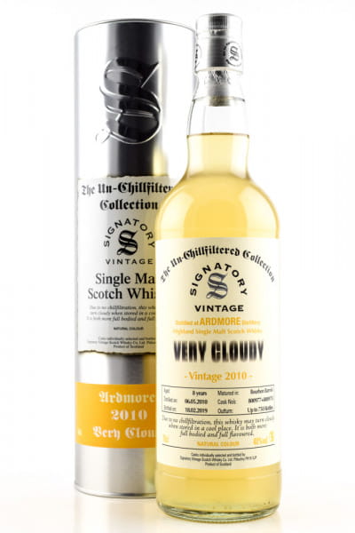 Ardmore 8 Jahre 2010/2019 Very Cloudy Un-Chillfiltered Signatory 40%vol. 0,7l