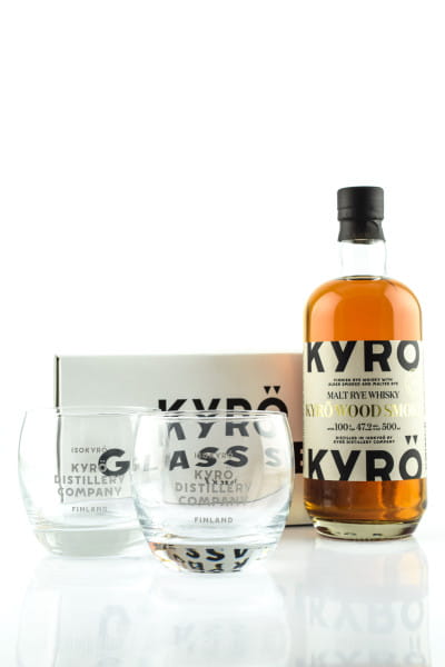 Kyrö Wood Smoke Malt Rye Whisky 47,2%vol. 0,5l - mit Glas-Set
