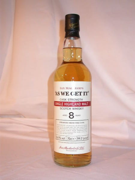 &quot;AS WE GET IT&quot; eight Year Old Highlands Ian MacLeod 56.9% vol. 0,7l