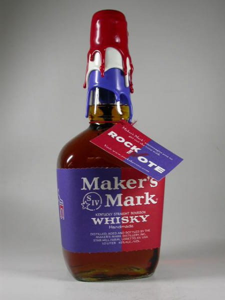 Maker's Mark - Rock the Vote - Kentucky Straight 45%vol. 1,0l - rote Kappe