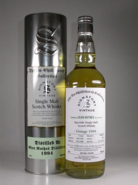 Glenrothes 15 Year Old 1994/2009 Un-chillfiltered Signatory 46% vol. 0,7l