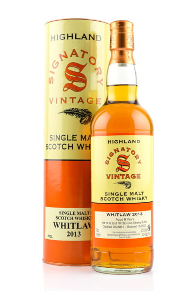Whitlaw 9 Jahre 2013/2022 Oloroso Sherry Butts Vintage Signatory 43%vol. 0,7l