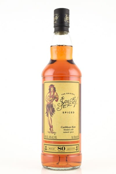 *Sailor Jerry - The Original Spiced Caribbean Rum 40%vol. 0,7l - Etikett beschädigt
