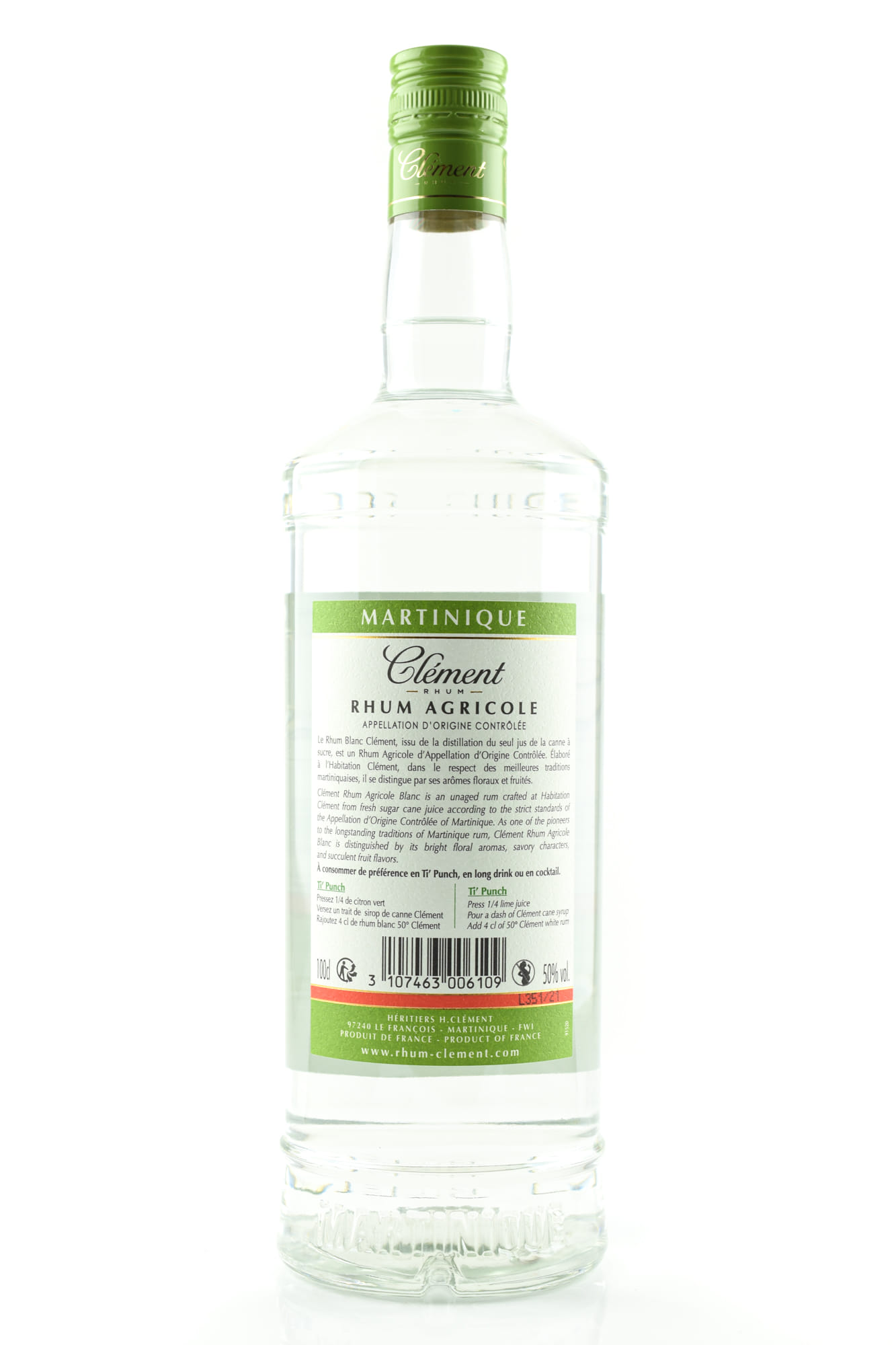 Clément Rhum Agricole 50%vol. Rum Blanc | 1,0l Rum of Rum | type | Home by | Malts