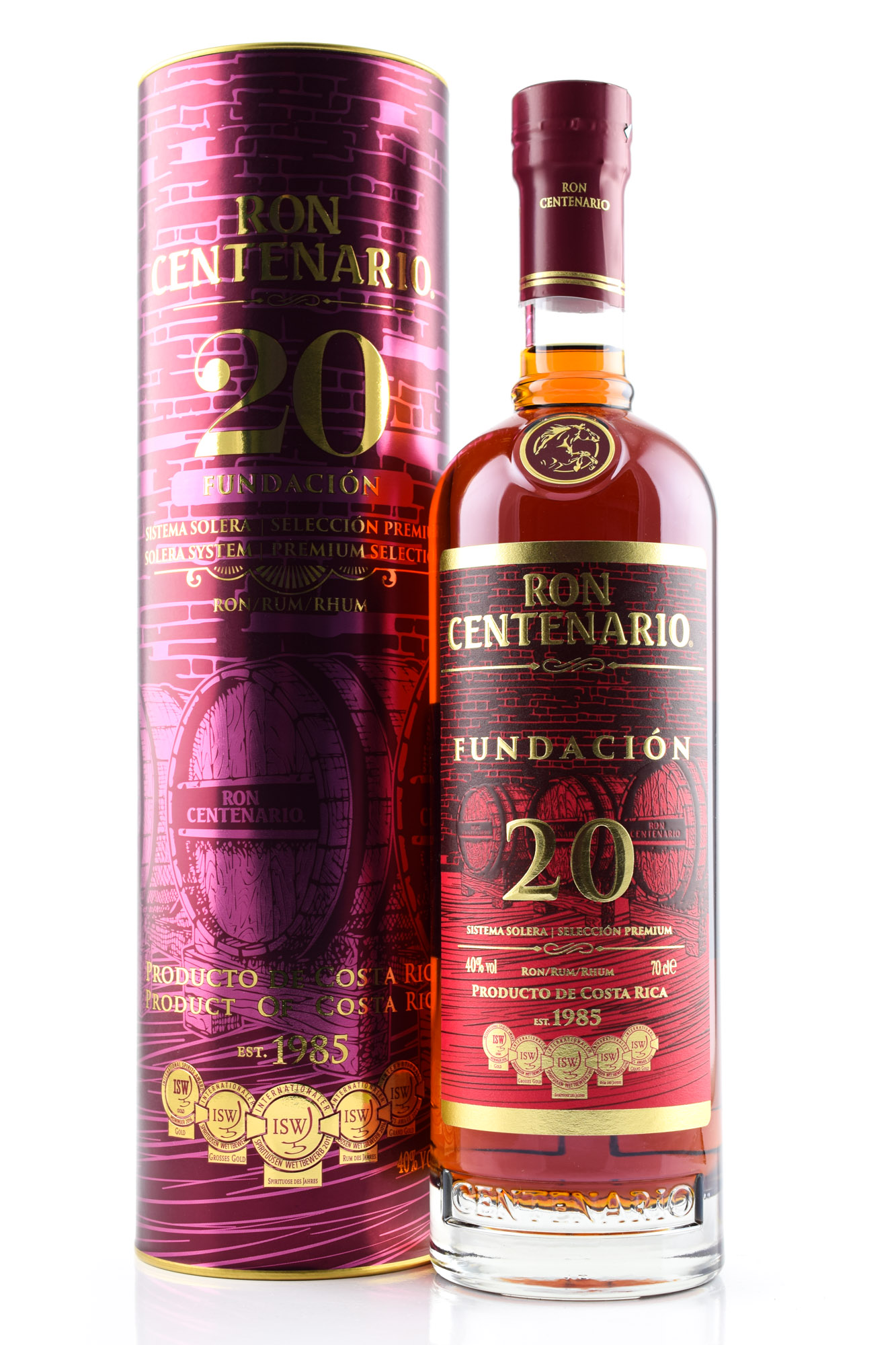 20 Rum 0,7l Year | Rum Home Ron | 40% Rum Malts Fundación type Centenario by Old | | vol. of